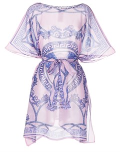 Шелковое платье с принтом Barocco Versace