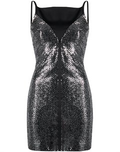 Платье мини с квадратным вырезом и эффектом металлик Just cavalli