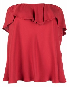 Блузка с открытыми плечами и оборками Société anonyme