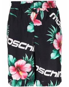 Шелковые шорты с цветочным принтом Moschino