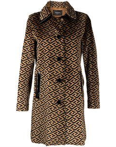 Однобортное пальто с узором La Greca Versace