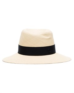 Шляпа федора с лентой и логотипом Maison michel