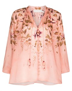 Блузка с цветочным принтом и завязками Zimmermann