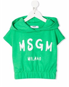 Укороченное худи с логотипом Msgm kids
