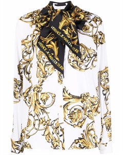 Рубашка с завязками и принтом Baroque Versace jeans couture