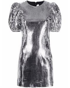 Платье с объемными рукавами и геометричным узором Rotate