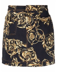 Джинсовая юбка с принтом Baroque Versace jeans couture