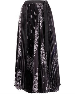 Плиссированная юбка с принтом пейсли Sacai