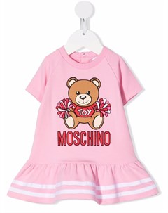 Платье с короткими рукавами и логотипом Moschino kids