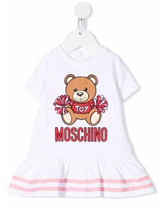 Платье с короткими рукавами и логотипом Moschino kids