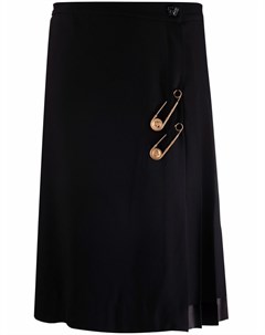 Юбка со складками и декоративными булавками Versace