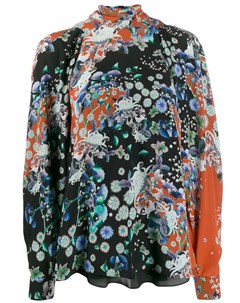 Блузка с цветочным принтом и высоким воротником Givenchy