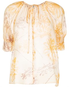 Блузка с объемными рукавами и цветочным принтом Lee mathews