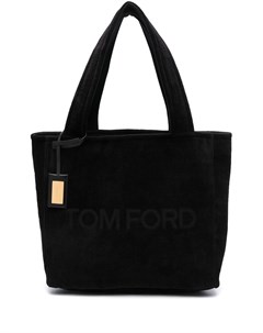 Вельветовая сумка тоут с тисненым логотипом Tom ford