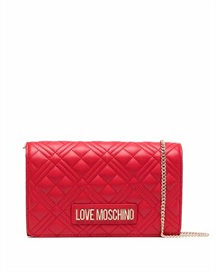 Стеганая сумка сэтчел с логотипом Love moschino