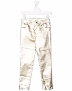 Прямые брюки с эффектом металлик Karl lagerfeld kids