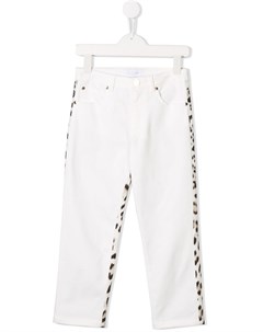 Белые джинсы с леопардовым принтом Roberto cavalli junior