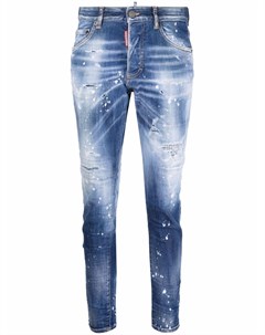Укороченные джинсы из вареного денима Dsquared2