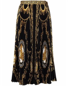 Шелковая юбка с принтом Baroque Versace