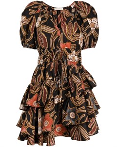 Шелковое платье мини Farah с оборками Ulla johnson