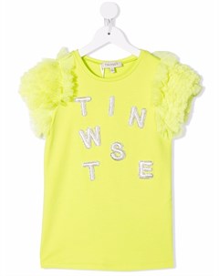 Платье футболка с вышитым логотипом Twinset kids