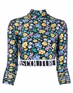 Укороченный топ с цветочным узором Versace jeans couture