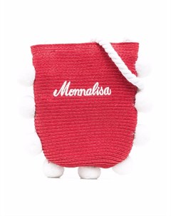 Плетеная сумка на плечо с вышитым логотипом Monnalisa