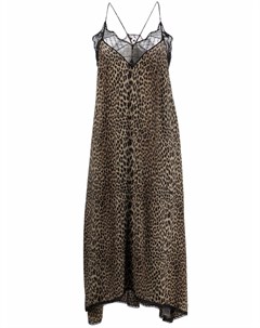Платье с леопардовым принтом и кружевом Zadig & voltaire
