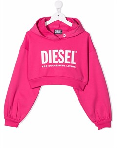 Укороченное худи с логотипом Diesel kids