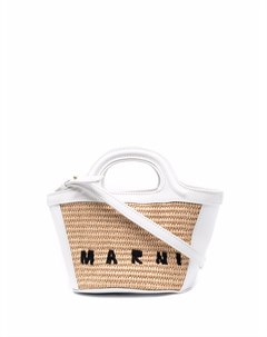 Плетеная сумка тоут с логотипом Marni