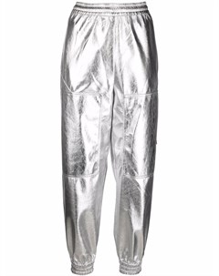 Зауженные спортивные брюки с эффектом металлик Stella mccartney