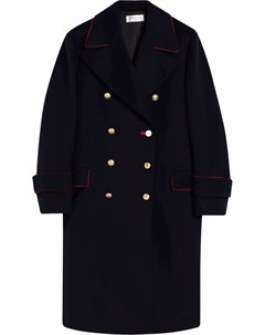 Двубортное пальто с контрастной отделкой Victoria beckham