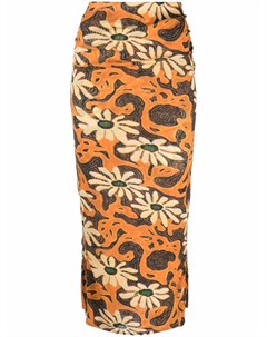 Укороченные брюки с цветочным принтом Nanushka