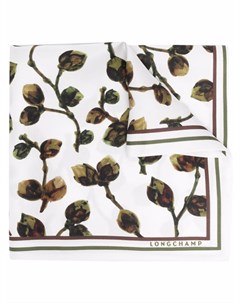 Шелковый платок с цветочным принтом Longchamp