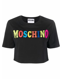 Укороченная футболка с логотипом Moschino