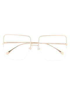 Очки в квадратной полуободковой оправе Fendi eyewear