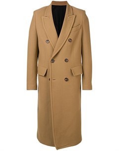 Двубортное пальто с накладными карманами Ami paris