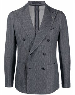 Двубортный пиджак с узором в елочку Tagliatore