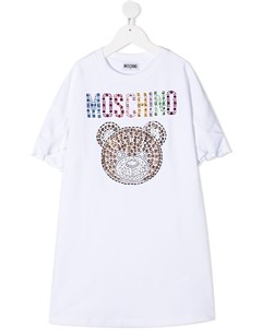 Платье футболка со стразами Moschino kids