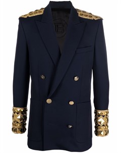 Двубортный пиджак с вышивкой Balmain