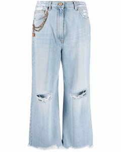 Укороченные джинсы с эффектом потертости Elisabetta franchi