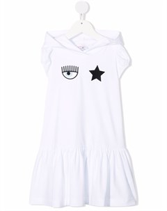 Платье с капюшоном и логотипом Chiara ferragni kids