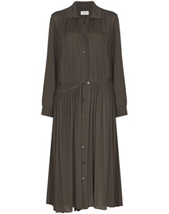 Длинное плиссированное платье рубашка Lemaire