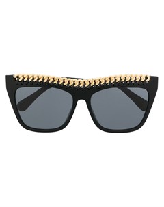 Солнцезащитные очки в квадратной оправе с цепочным декором Stella mccartney eyewear