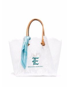 Кружевная сумка тоут с логотипом Ermanno scervino