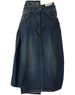 Асимметричная джинсовая юбка со складками Junya watanabe