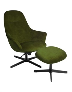 Кресло реклайнер sweep recliner с пуфом зеленый 84x102x85 см Kebe