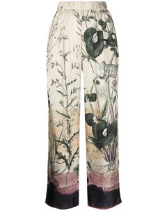 Шелковые брюки с цветочным принтом Biyan