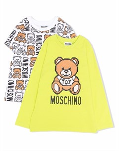 Комплект из двух футболок с логотипом Moschino kids
