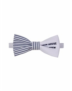 Полосатый галстук бабочка с вышитым логотипом Lapin house